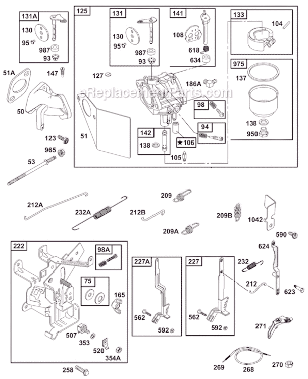 Page C Diagram and Parts List for 19B400  Briggs and Stratton Engine